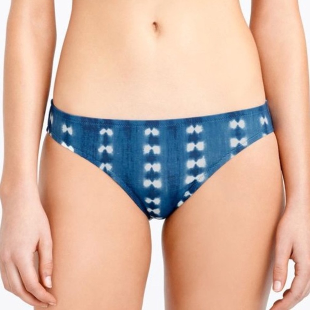 J crew Faded Adire Ikat Blue Bikini Bottom Large